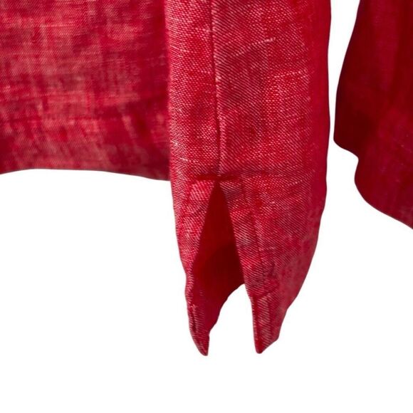 Murano Linen Long Sleeve Button Front Tunic Blouse Light Red Size Small - Picture 6 of 10